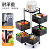 Yupin kitchen rack floor-standing rotating vegetable rack storage rack living room storage rack mobile trolley ZW50 five-layer