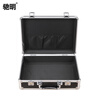 Chiming mini small household document storage box multi-functional hardware tool box aluminum alloy suitcase instrument equipment box prop box 33x24x10cm black key lock empty box