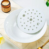 Guoyue bone china dumpling plate double-layer drained rice plate gold-rimmed dumpling plate household European large ceramic deep plate pure white drained dumpling plate (bone china) 26cm 2 pieces