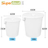Supercloud large bucket plastic water storage bucket with lid hotel sanitation property trash can large white bucket 200L white