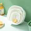 Sungsa vegetable sink drain basket kitchen double-layer vegetable basket storage basket filter water washing fruit artifact washing basin early summer white (2-piece basin sieve large size)