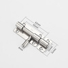 High no-punch 304 stainless steel door bolt latch anti-theft door buckle bathroom latch lock 304 stainless steel latch (large size)