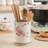 Duomeiran Japanese-style cherry blossom chopstick tube ceramic chopstick holder household drain chopstick basket chopstick bucket chopstick cage storage chopstick holder hand-painted cherry blossom chopstick tube