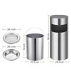 Lingxiang cylindrical 24*62cm stainless steel vertical with inner bucket smoke extinguishing and ash collection ash bucket hotel trash can