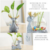 Yuxuan creative glass ornaments animal small flower pot tea table pothos flower vase hydroponic container stand spotted deer (blue) flower pot
