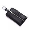 Kuqi Kangaroo Key Bag Men's Genuine Leather Zipper Waist Hanging Multifunctional Large Capacity Car Key Bag Storage Bag Key Bag Women Black