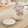 Duomeiran Japanese-style cherry blossom chopstick tube ceramic chopstick holder household drain chopstick basket chopstick bucket chopstick cage storage chopstick holder hand-painted cherry blossom chopstick tube