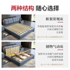 Baiguan Global Bed Leather Bed Bedroom Double Bed Modern Simple Master Bedroom Marriage Bed Solid Wood Soft Back High Box Leather Bed Furniture Bed+Bedside Table*2+Latex Mattress Frame Structure 1800mm*2000mm