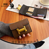 Kangaroo Wallet Women's Short 2024 Chinese Valentine's Day Light Luxury Retro Large Capacity Multi-Card Slots High-Value Folding Long Wallet Long Black