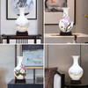 Proud Jingdezhen ceramic small vase, new Chinese-style handicrafts, living room decorations, wine cabinet, office rack decorations, accompanying vase appreciation (with wooden rotating base)