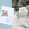 Nervous Cat Traction Rope Cat Rope Vest Style Outdoor Cat Special Anti-Escape Cat Walking Rope Cat Chain Supplies Pink and Blue Splicing (It is recommended to place an order after measuring) S 1-3 catties Comes with matching traction rope 1.5m