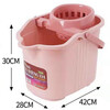 Thickened hand-pressed plastic mop bucket with wheels, rotating squeeze bucket, lazy person's water-free mopping artifact, rectangular portable wide dehydration bucket, cleaning single bucket, pressed dry mop bucket, newly upgraded cooked glue, thickened and resistant to falling, light blue