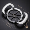 Huili's customized stainless steel apple cutting tool, fruit cutting tool, large fruit splitting tool, fruit splitting, slicing, cutting and corer, apple cut into 8 silver pieces, no color box