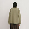 OVV Autumn and Winter Hot Sale Women's Simple Fashionable Lapel Short Warm Wool Double-sided Wool Coat Matcha Green L