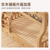 Leiyang bunk bed, upper and lower bunk beds, high and low beds, all solid wood, adult wooden bed, small apartment, two floors, ladder cabinet, bookshelf + double drawers + brown cushion * 2 upper 115 lower 135