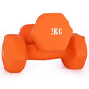Chengyue Color Dip Plastic Dumbbell Men's and Women's Home Fitness Shaping Equipment Combination Set 3kg*2 Vibrant Orange CY-135