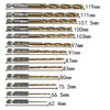 FEITA hexagonal handle twist drill bit set rechargeable drill high-speed steel reamer drill 1.5-6.5mm electric screwdriver bit titanium-plated twist drill bit 13-piece set