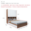 Pingziji multifunctional tatami bed set, small apartment storage cabinet, bedroom furniture, ENF grade paint-free board customization, embossed walnut, 1.5m tatami + vertical cabinet