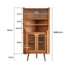 JIAYI solid wood corner cabinet sideboard corner cabinet living room dining room triangle cabinet corner cabinet cabinet wine cabinet display cabinet cherry wood color