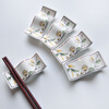 Huige chopstick holder set of 5 chopstick holders ceramic household chopstick holder chopstick pillow chopstick dual-purpose chopstick holder for hotel use B style wavy chopstick holder 5 pieces Champs Elysees