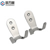 Guwanji stainless steel hooks single and double clothes hooks kitchen bathroom door hanging nails wall clothing load-bearing hooks towel coat hooks double hooks (2.0 thick) - 2 pieces