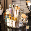 KAMAN high-looking desktop cosmetics storage box new skin care products transparent dressing table Internet celebrity lipstick rotating storage rack 360 rotation transparent 1 piece