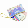 Changyin Large Screen Mobile Phone Bag Wallet Ladies Cute Cartoon Zipper Fabric Japanese and Korean Simple Large Capacity Clutch Coin Purse Purple L Size Patch Bag Elk