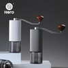 HeroS02 hand grinder stainless steel six-star grinding core outdoor portable manual coffee bean grinder s02 grinder curved handle 6-star grinding core - gun gray
