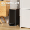 Little lazy cat trash can tea bucket home living room kitchen tea residue light luxury foot-operated square bathroom toilet office 15L gun gray with tea drain