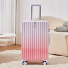 MCHNA KTCC Gradient Color Suitcase Women's Multifunctional Suitcase Universal Wheel Trolley Case Men's Durable Boarding Case Student Password Box Gradient Purple Charging Port + Cup Holder + Front Hook 20 Inch - Can Board