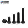 Guwanji 12.9 grade external hexagonal screws high strength external hexagonal bolts extended screw black screws national standard fasteners M16*200 1 half thread
