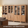 Original solid wood combination bookcase display cabinet Nordic modern minimalist study shelf oak bookshelf A4173 4-door bookcase - solid wood color