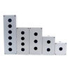 22MM push button switch 5 aluminum alloy 1 hole 2 positions 3 three emergency stop P control junction box 6 pieces metal cast aluminum waterproof 6 holes (single row) 250X80X65mm