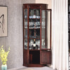 Wooden center mahogany furniture Indonesian black rosewood (scientific name: Dalbergia broadleaf) corner cabinet solid wood wine cabinet Chinese display cabinet multifunctional glass door storage cabinet corner cabinet 54*54*198cm