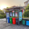 Huili's custom-made garbage sorting kiosk outdoor street stainless steel four-bucket collection garbage shed recycling station rainproof shed community drop-in kiosk dark gray 2