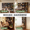 Lin's home hole board deck bookcase integrated whole wall full living room display cabinet storage bookshelf UY1X