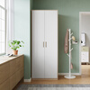 Quanyou Home Wardrobe Modern Nordic Style Two-Door Wardrobe Bedroom Storage Furniture Flat Door Wardrobe