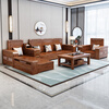 Mai Yayue solid wood sofa, walnut sofa combination, modern living room corner, new Chinese storage sofa for winter and summer, five seats + imperial concubine + coffee table, imported latex cushion style