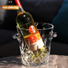 RAMASOON free shipping large crystal glass red wine champagne ice bucket bar KTV hotel ice bucket spit wine bucket transparent diamond style 2L/single height 17cm wide 16.5cm