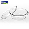 GLASSLOCK imported tempered glass bowl with lid microwave heat-resistant large salad bowl transparent double-eared soup bowl tableware 1030ml