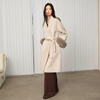 Eveli (eifini) Jiang Xin endorses all-wool cuffs removable decorative belt waist-cinching short double-sided woolen coat winter new style light brown L 165/88A