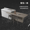 Zhibang integrated kitchen cabinets, customized kitchen quartz stone countertops, PET skin-friendly material cabinets, customized integrated stove cabinets, 3-meter floor cabinets, 3-meter countertops, 1-meter wall cabinets