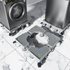 Suitable for Samsung washing machine base storage bracket drum shock-proof foot pad refrigerator mobile universal wheel pad high tripod gray 4 sturdy feet + 4 double universal wheels - stainless steel single tube