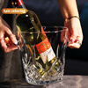 RAMASOON free shipping large crystal glass red wine champagne ice bucket bar KTV hotel ice bucket spit wine bucket transparent diamond style 2L/single height 17cm wide 16.5cm