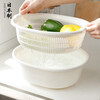 Home KATEI STORY Japanese imported kitchen drain basket plastic sink fruit and vegetable washing basin dish storage basket white set (double layer)