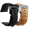 Beautiful My Lai adapts to Citizen Eco-Drive Black Warrior CA0615 AT9097 CA0775 series genuine leather watch strap accessories black black pin buckle 22mm width