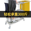 Kaimujie stainless steel cleaning cart cleaning trolley hotel room multi-functional linen cart property cleaning special KC-01 double hook royal blue bag
