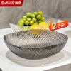 Baiji fruit plate snack plate living room household dry fruit plate tray candy nut plate transparent gray transparent mixed color two-piece set