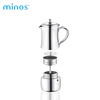 Minos moka pot stainless steel household coffee pot convenient espresso outdoor coffee pot 4 servings (about 200ml)
