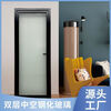 Titanium magnesium aluminum alloy toilet door kitchen door balcony door extremely narrow Changhong glass door simple flat opening can be customized gray frame 1.0 frosted outer left inner left 1960*670